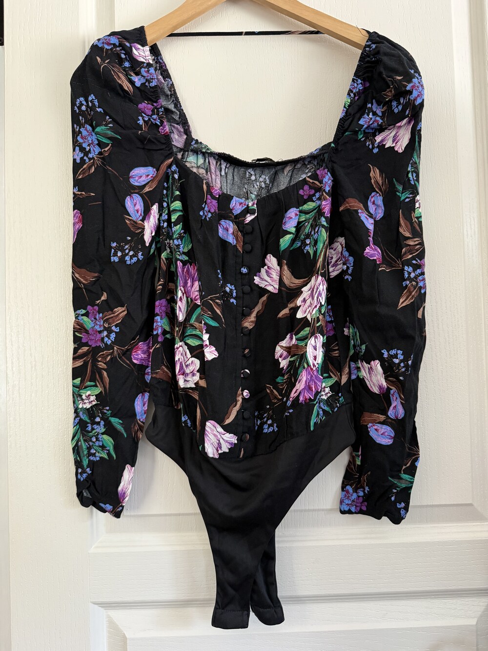 New Nordstrom Floral Print Long Sleeve Bodysuit